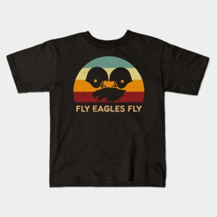 Retro Sunset - Eagles Cowboys Fly Kids T-Shirt